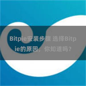 Bitpie安装步骤 选择Bitpie的原因，你知道吗？