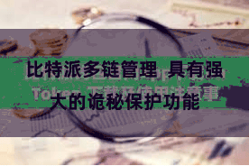 比特派多链管理  具有强大的诡秘保护功能